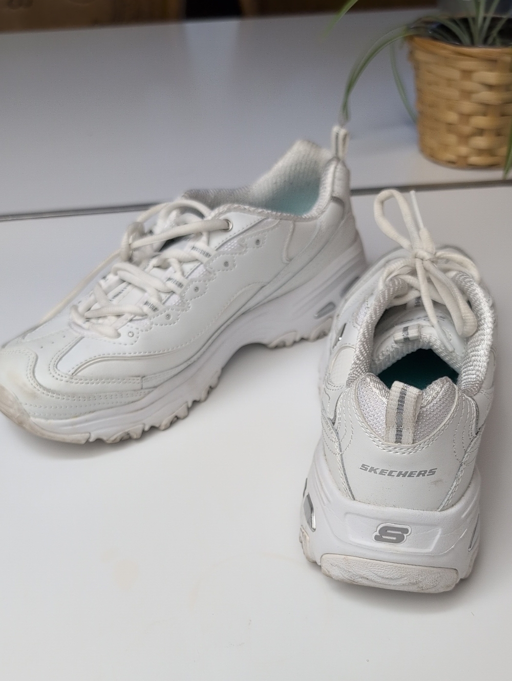 Skechers Women's White Lace-Up Athletic Sneakers